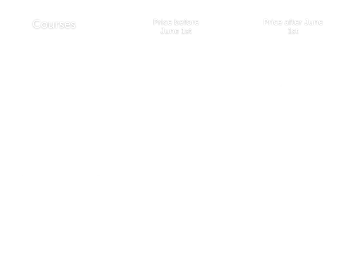 Prices per course